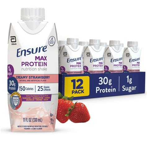 Ensure Max Protein Shake Creamy Strawberry Ready To Drink 30g ...