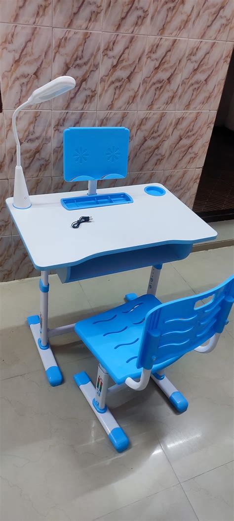 SYGA Kids Height Adjustable Desk and Chair Set Study Table Writing Desk ...