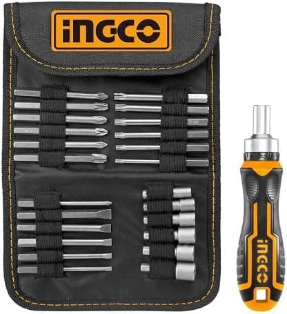 INGCO 26Pcs Screwdriver Bits Set, CR-V, with Pouch, Unique Design ...