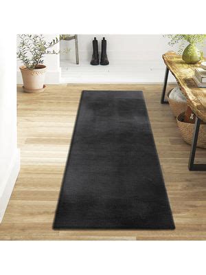 Buy OBSESSIONS Machine Made Anti-Static Solid Bedside Runner, Grey Online