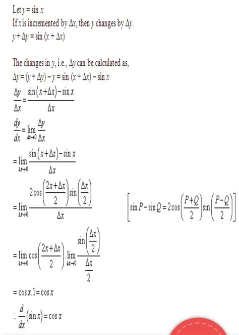 differentiate sinx cosx and xn by abnitio method. - Brainly.in