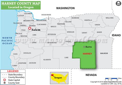 Harney County Map, Oregon