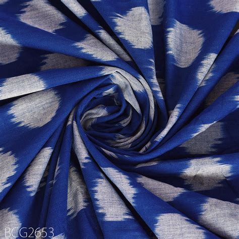 Indian Blue Ikat Cotton Fabric by the yard Handwoven Kids Summer Dress ...