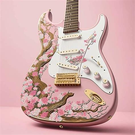Custom Flower Design Electric Guitar