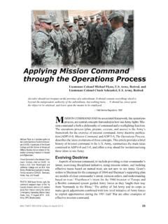 Image result for Mission Command Operatios Process