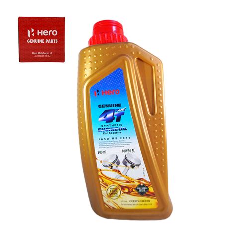 Hero Genuine 4T Plus Synthetic Engine Oil 10W30 SL 800ml – Bikecare360 ...