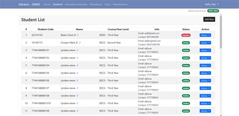 Student Attendance System Using HTML CSS and JavaScript 的图像结果