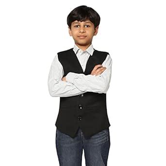 Buy TAHVO Cotton blend Waistcoat for Kids (Black, 3-4 Y) at Amazon.in
