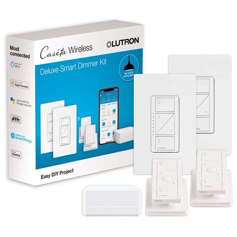 Lutron P-BDG-PKG2W Caseta Wireless Smart Lighting in-Wall Dimmer Kit ...