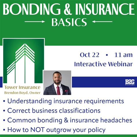 Bonding & Insurance Basics with Tower Insurance and B2G Victory