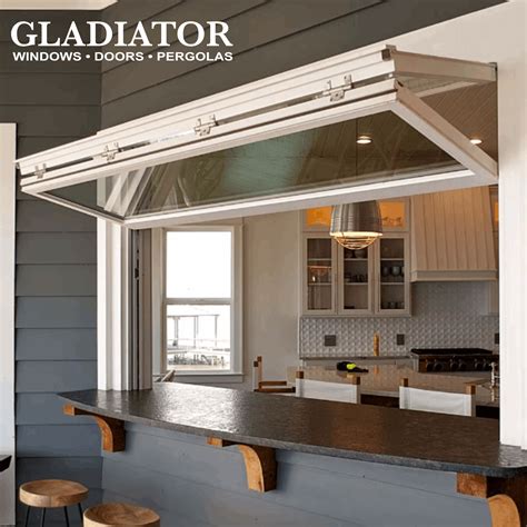 96" Wide Folding Up Pass Through Window - Multiple Heights - Gladiator ...