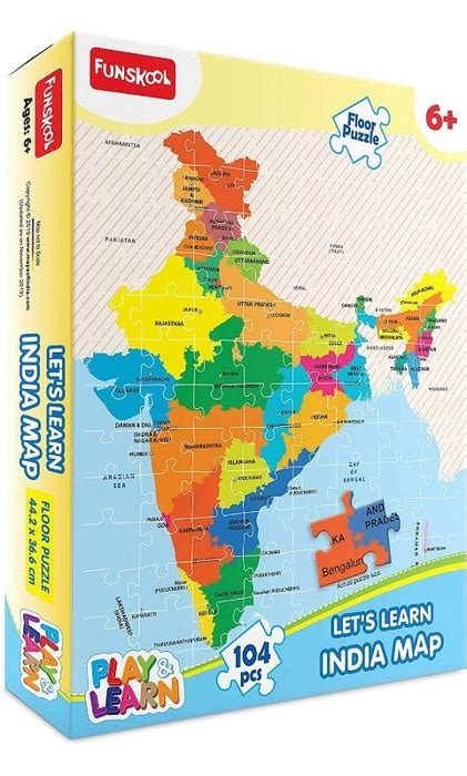 Funskool Learn India Map Floor Puzzle - 104 Pieces