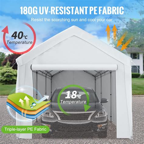 Buy VEVOR 10 x 20 ft Carport Car Canopy, Heavy Duty Garage Shelter with ...