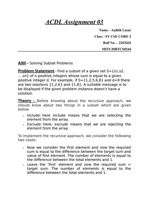 CDL Assignment 03 - Theory of Computation - MIT World Peace University ...