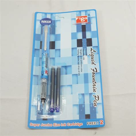 Figo Parkson Design Blue Color Body and Cap Cartridge Type Fountain Pen ...