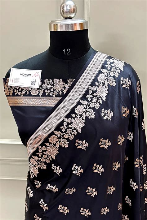Black Zari Katan Silk Banarasi Saree – Mohsin Textiles