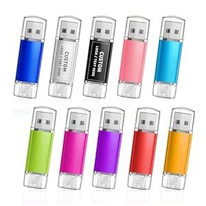 WURAWUS Custom USB Flash Drive - 50/100 Pack Personalized USB 2.0 ...
