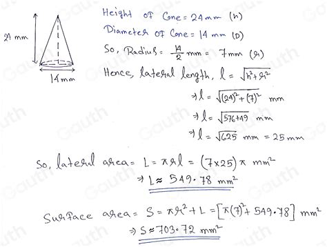 Solved: Find the lateral area and surface area of the solid. Round to ...