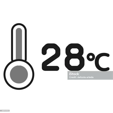 Illustration Of A Thermometer At 28 Degrees Celsius Stock Illustration ...