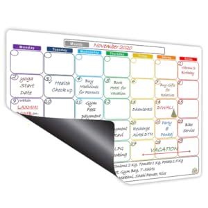 WishKraft Magnetic Monthly Planner & Organizer with Markers & Duster ...