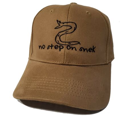No Step on Snek Gadsden Don't Tread on Me Parody Fun Cap, Coyote Brown ...