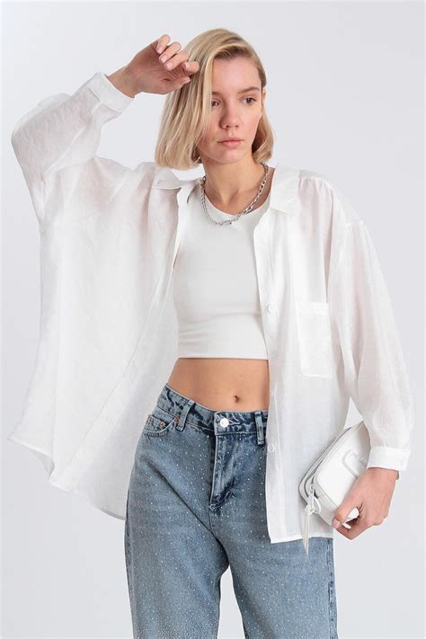 Tiefe Schulter Leinen Oversize Hemd - Bequem & Elegant | ZF Butik