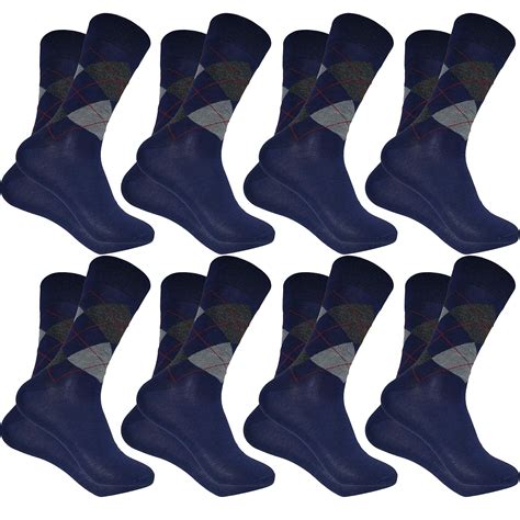 Buy Cotson Men's Diamond Cut Organic Cotton Crew Length Socks (Navy ...
