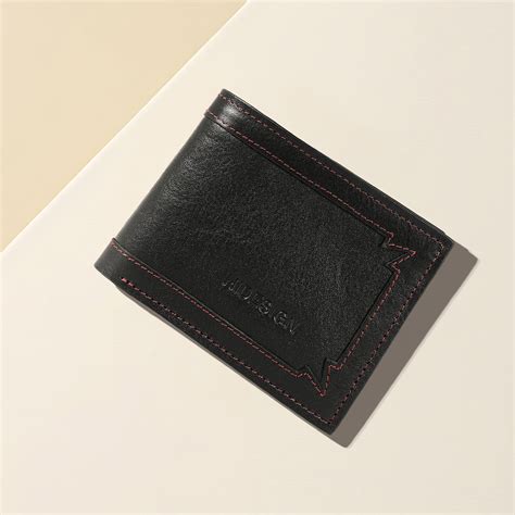 Gangnam W2 Men Black Bifold Genuine Leather Wallet - Hidesign