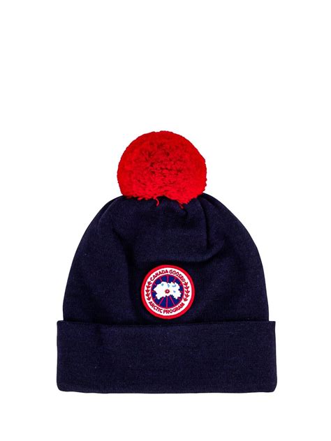 CANADA GOOSE Beanie Kids Merino Pom Toque blue | NICKIS.com