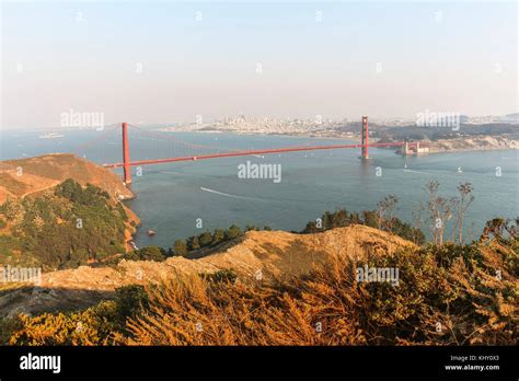 Golden Gate Bridge view at sunset time, San Francisco Stock Photo - Alamy