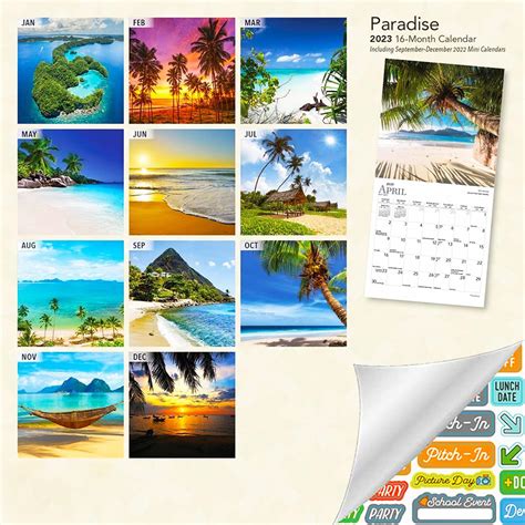 Buy Paradise Calendar 2023 -- Deluxe 2023 Tropical Paradise Mini ...