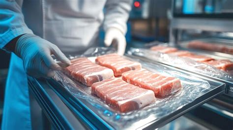 A meat factory worker packing meat | Premium AI-generated image