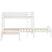 Buy AUKFA L-shaped Bunk Bed with Guardrail & Ladder, Twin over Twin ...