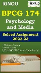 IGNOU BPCG 174 Psychology And Media Solved Assignment 2022-23 IGNOU ...