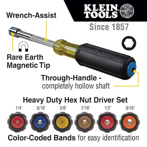Klein Tools Magnetic 6-Piece Standard (SAE) Hex Nut Driver Set 6356 at ...