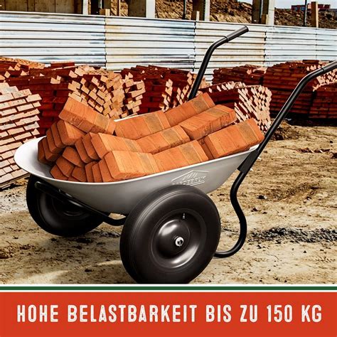 Buy Gardebruk Wheelbarrow Two Wheeled 100L Garden Trolley Heavy Duty ...