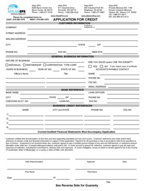 Fillable Online Atlas EPS Credit Application Fax Email Print - pdfFiller