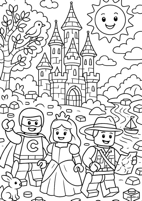Castle adventure with various characters - Lego Coloring Pages