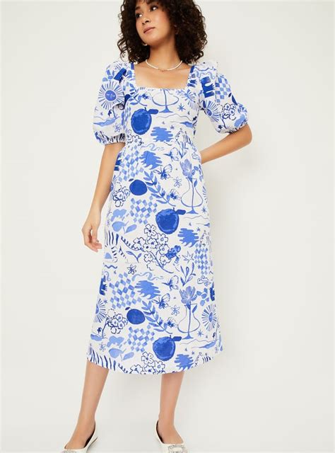 Buy Kalki x Max Women Printed Styled Back Midi Dress Online at just Rs ...
