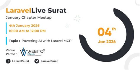 LaravelLive Surat January 2026 Chapter, Webito Infotech - Application ...
