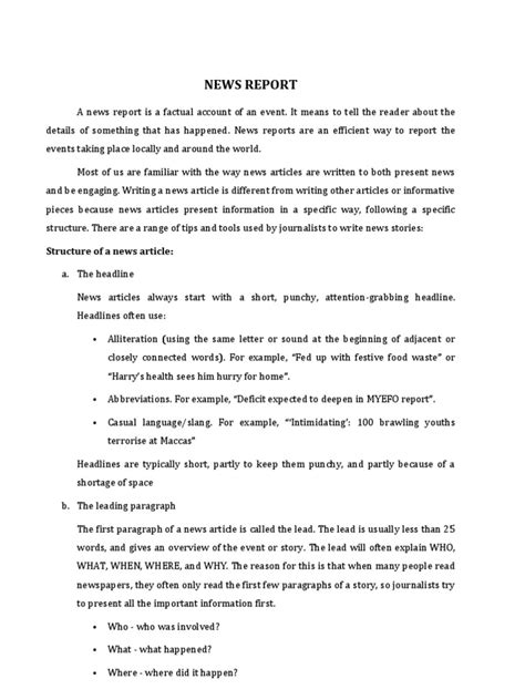 Image result for News Flash Report Example