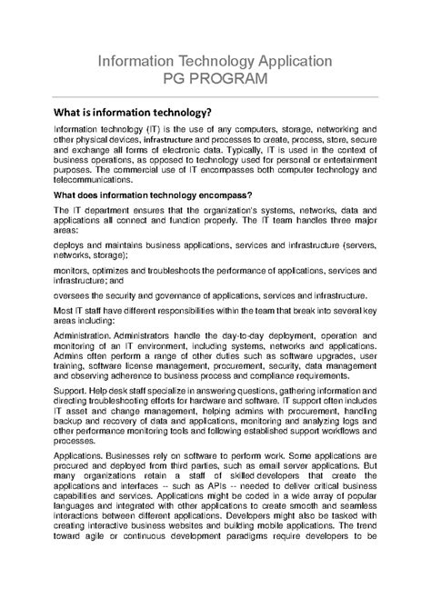 IT Pre-Read - Covers basics of IT concepts and computer functioning ...