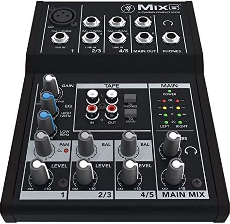 Mackie Mix 5 Compact 5 Channel Analog Audio Mixer With USB Connection ...
