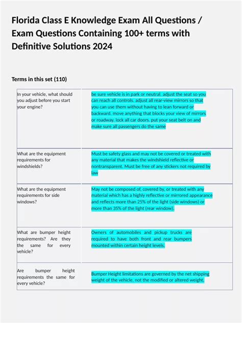 Florida Class E Knowledge Exam All Questions / Exam Questions ...