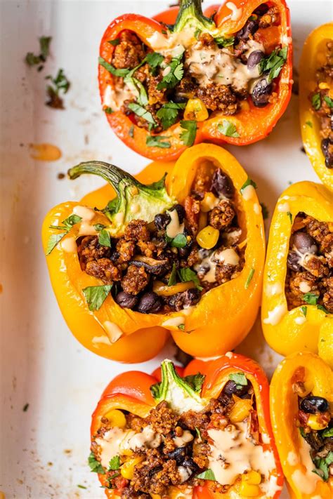 Vegan Stuffed Peppers - The Almond Eater