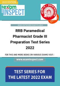 RRB Paramedical Pharmacist Grade III Preparation Test Series 2022: Buy ...