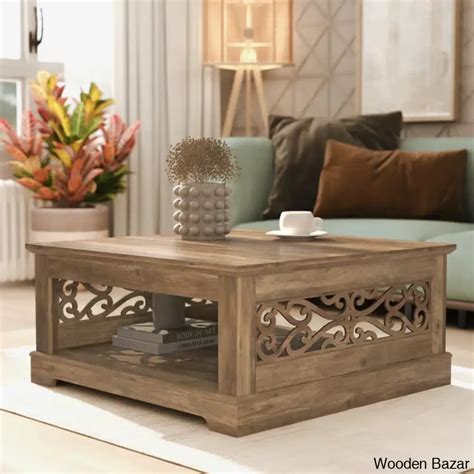 Korbin Coffee and center Table with Storage | Wooden Bazar