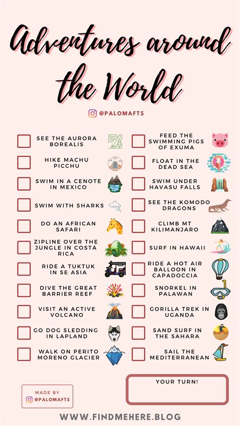 Travel Bucket List Template Excel - Educational Printable Activities