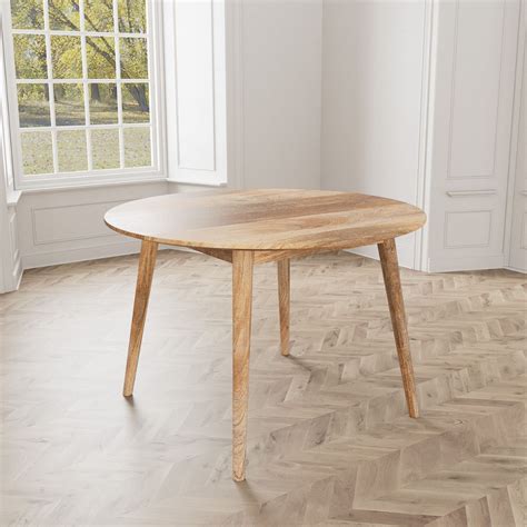 Solid Mango Wood Round Dining Table (115cm) | Casa Bella Furniture UK