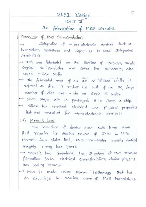 VLSI UNIT 2 - VLSI IC (Integrated Circuit) fabrication is a complex ...
